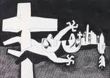 Erica McGilchrist, And God On Their Side, 1964, Indian ink and pen on paper