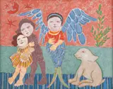 Mirka Mora, Mermaid Angel with Red Sky