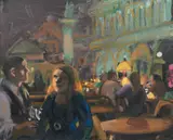Wendy Sharpe, Tourists at Night, Piazza San Marco