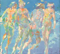 Jacqueline Hick, Blue Pool, oil on board