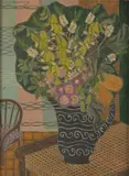 June Ethel Stephenson, Still Life with Waratahs, 1962, oil on board