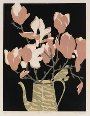 Aileen Brown, The Coffee Pot, 1986, linocut, ed. 16/50
