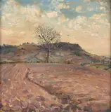 Tessa Perceval, Ploughed Field, 1978, oil on canvas board