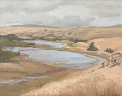 Judith Perrey, Bridgewater Lakes, Portland, 1992, oil on canvasboard