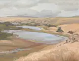 Judith Perrey, Bridgewater Lakes, Portland, 1992, oil on canvasboard