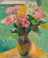 Ludmilla Meilerts, Roses, 1974, oil on board