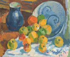 Ludmilla Meilerts, Fruit Still Life, 1977, oil on board