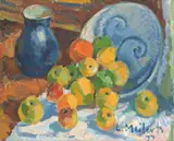 Ludmilla Meilerts, Fruit Still Life, 1977, oil on board