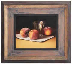 Ross Frederick Harvey, Peaches & Glass, 1997, oil on board