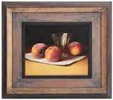 Ross Frederick Harvey, Peaches & Glass, 1997, oil on board