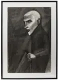 (Portrait of Man) by Robert Dickerson, charcoal on paper, sold Sep 2022