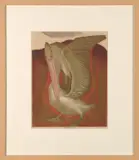 Murray Griffin, The Considering Pelican, 1950, colour linocut ed. 6/28