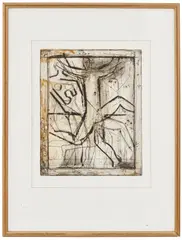Graham Fransella, Running Figure, 1990, etching, ed. 10/25