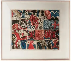 Squares by Graham Fransella, 1985, colour etching, ed. 6/25, sold Sep 2022