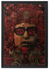 Martin Sharp, Mister Tambourine Man, colour offset lithograph on metallic foiled paper