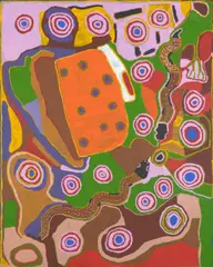 Ginger Wikilyiri, (Pitjantjatjara Language Group), synthetic polymer paint on linen