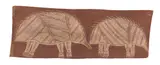 Jimmy Mijau Mijau, (Kuninjku Language Group), natural earth pigments on eucalyptus bark