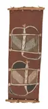 George Djakurrnga, Two Gliders, c.1970, natural earth pigments on eucalyptus bark