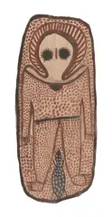 Lily Karadada, (Woonambal Language Group), natural earth pigments on eucalyptus bark