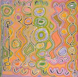 Judy Watson Napangardi, (Warlpiri Language Group), synthetic polymer paint on canvas