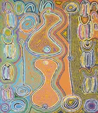 Judy Watson Napangardi, (Warlpiri Language Group), synthetic polymer paint on canvas
