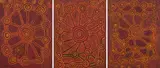 Nyarrie Morgan, (Ngaanyatjarra Language Group), synthetic polymer paint on canvas, triptych
