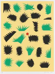 Robert Jacks, Lake Eyre Garden, 2001, screenprint P/P