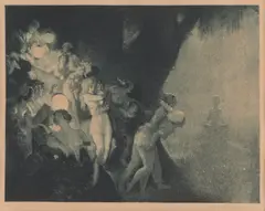 Norman Lindsay, Moonlight's Piper, 1925, aquatint and etching, ed. 5/55