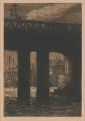 Jessie Traill, Charing Cross Bridge, 1907, etching