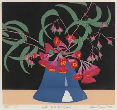 Aileen Brown, More Gum Blossoms, 1986, linocut, ed. 42/50
