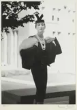 Bruno Benini, Di Masters Wearing a Hall Ludlow Black Suit and Pillbox Hat