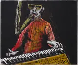 Amani Tia, Stevie Wonder, 2021, acrylic and ink on canvas