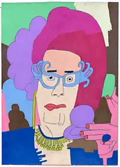 Anthony Romagnano, Dame Edna, 2021, pencil on paper