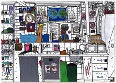 Chris Farinacci, Studio Kitchen Space, marker and pencil on paper