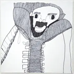 Jamie Dawes, Barry Gibb from the Bee Gees, 2018, fine liner and marker on paper