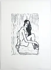 Lisa Reid, Gabrielle, 2017, linocut print on paper