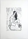 Lisa Reid, Gabrielle, 2017, linocut print on paper