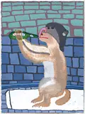 Matthew Gove, Drunken Monkey, 2020, gouache on paper