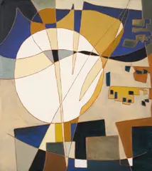 Leonard Gordon Crawford, Opus Anglicanum No. 7, 1964, enamel and string on board