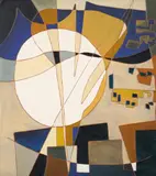Leonard Gordon Crawford, Opus Anglicanum No. 7, 1964, enamel and string on board