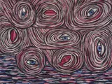 Janenne Eaton, Fly, 1986, wool, cotton and linen tapestry
