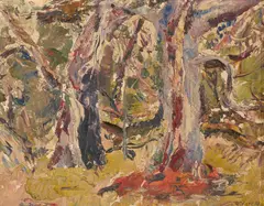 Arnold Shore, Bush Scene at Eltham, 1958, oil on board