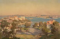 Blue Water Bay, Sydney Harbour by James Ranalph Jackson, 1956, oil on canvas, sold Feb 2022