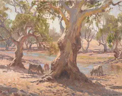 John Rowell, In Red Gum Country, 1940, oil on canvas