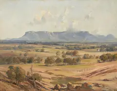 Mt. Genowlan Pastures, The Capertee Valley, New South Wales by Robert Johnson, oil on canvas, sold Feb 2022