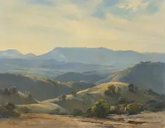 Brindabella Ranges, Australian Capitol Territory by Robert Johnson, c.1957, oil on linen, sold Feb 2022