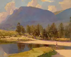 Rubery Bennett, Coxs River Crossing, 1959, oil on canvas