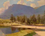 Rubery Bennett, Coxs River Crossing, 1959, oil on canvas
