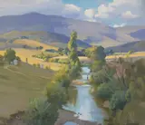 Ernest Buckmaster, The Old Bridge, Alexandra, oil on canvas laid on board