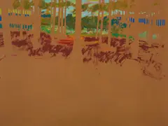 George Haynes, Pineboard II, 1976, oil on board